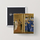 Richard II aan de Maagd en het Kind Vierkante Button 5,1 Cm (Voorkant /achterkant)