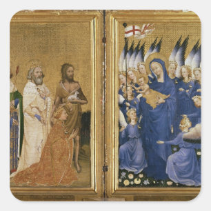 Richard II aan de Maagd en het Kind Vierkante Sticker