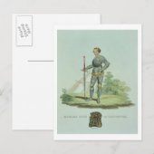 Richard III (1452-85) 1470, gegraveerd door W. Mad Briefkaart (Voorkant / Achterkant)