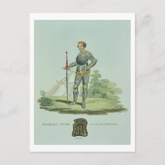 Richard III (1452-85) 1470, gegraveerd door W. Mad Briefkaart (Voorkant)