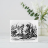 Richard III bij de slag om Bosworth in 1485 Briefkaart (Staand voorkant)