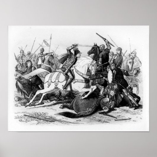 Richard III bij de slag om Bosworth in 1485 Poster (Voorkant)