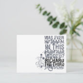 Richard III - Citaat voor weduwen (B&W) Briefkaart (Staand voorkant)