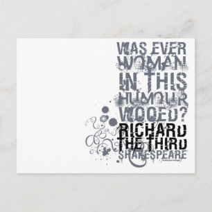 Richard III - Citaat voor weduwen (B&W) Briefkaart