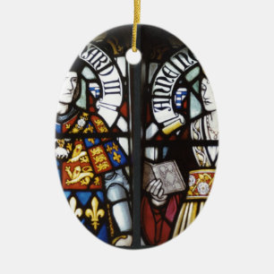RICHARD III EN QUEEN ANNE VAN ENGLAND KERAMISCH ORNAMENT