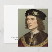 Richard III notitiekaart Notitiekaartje (Voorkant / Achterkant)