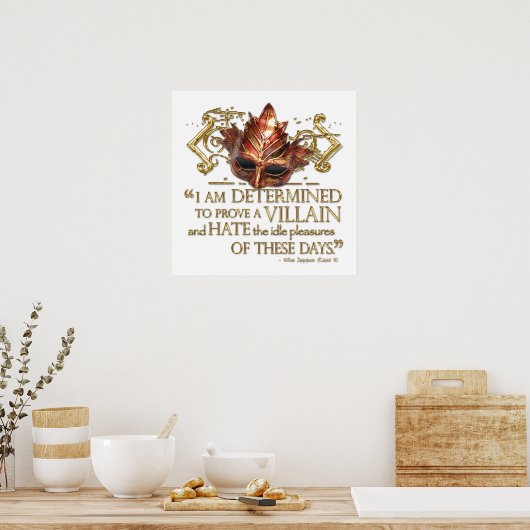 Richard III Quote (Gold Version) Poster (Keuken)