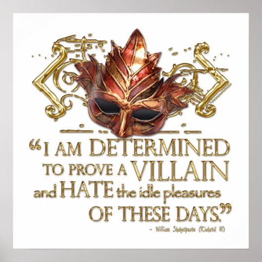 Richard III Quote (Gold Version) Poster (Voorkant)