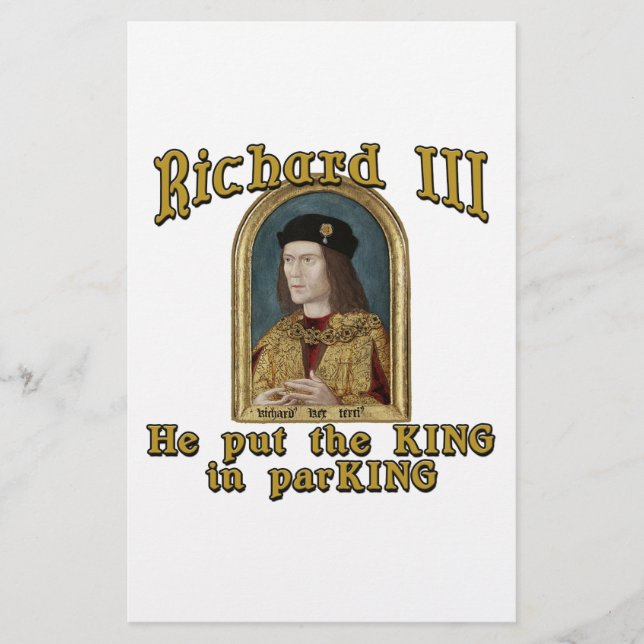 Richard III Zet de koning in het ParKING shirt (Voorkant)