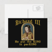 Richard III Zet de koning in het ParKING-shirt Briefkaart (Voorkant / Achterkant)