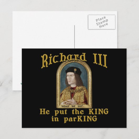 Richard III Zet de koning in het ParKING-shirt Briefkaart (Voorkant / Achterkant)
