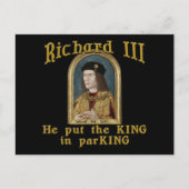 Richard III Zet de koning in het ParKING-shirt Briefkaart (Voorkant)