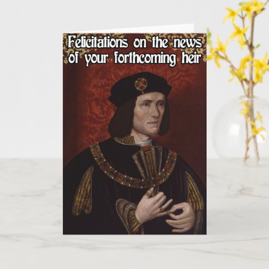 Richard III Zwangerschap Gefeliciteerd Kaart (Gele Bloem)