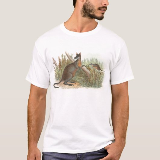 Richard Lydekker - Black-Tailed Wallaby T-shirt (Voorkant)