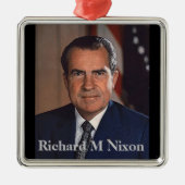 Richard M. Nixon 37th President Metalen Ornament (Voorkant)