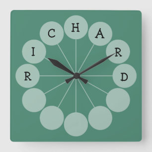 RICHARD Modern Fun Name Clock Vierkante Klok