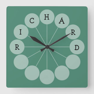 RICHARD Modern Fun Name Clock Vierkante Klok