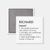 Richard naam, Bewerkbare naam, Aangepaste naam Magneet (Voorkant / Achterkant)
