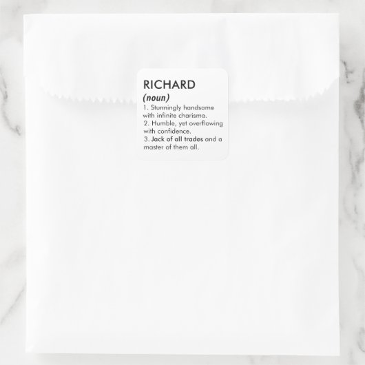 Richard name, Editable name, Custom name Vierkante Sticker (Tas)
