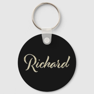 Richard Name whitegold Button Schlüsselanhänger Sleutelhanger