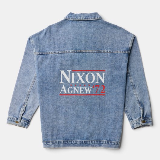 Richard Nixon Agnew Nixon 1972 Election Campaign Denim Jacket (Achterkant)
