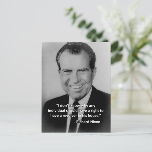 Richard Nixon Anti-Pistool Briefkaart (Staand voorkant)
