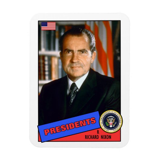 Richard Nixon Baseball Card Magneet (Verticaal)