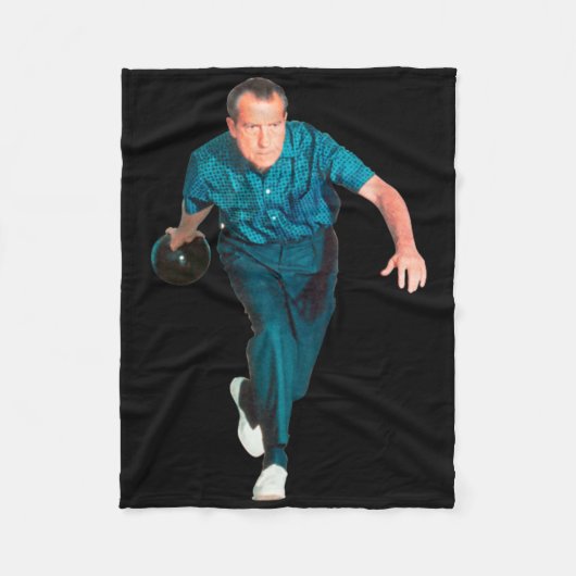 Richard Nixon Bowling Fleece Deken (Voorkant)