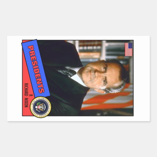 Richard Nixon-honkaarten Rechthoekige Sticker (Voorkant)
