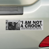 RICHARD NIXON "I are not a crook" Quote Bumpersticker (Op auto)