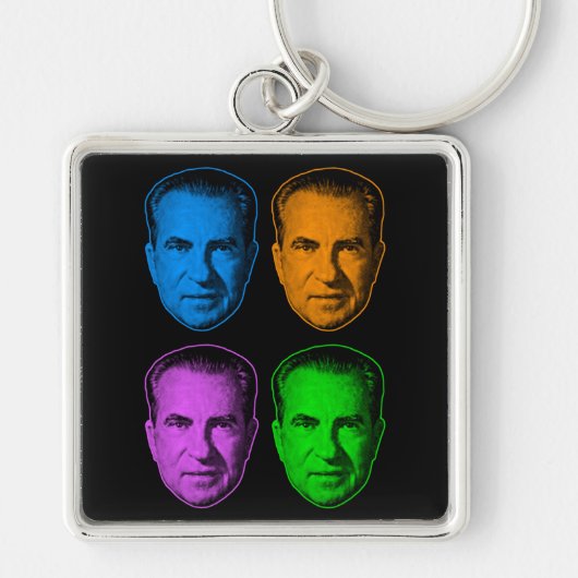 Richard Nixon in Levendige Kleur Sleutelhanger (Voorkant)