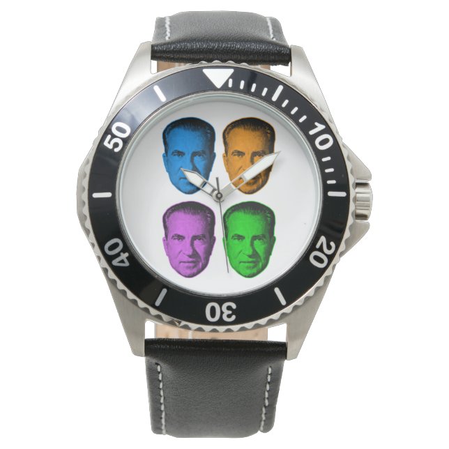Richard Nixon in levendige kleuren Horloge (Voorkant)