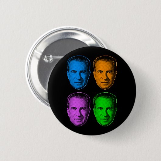Richard Nixon in levendige kleuren Ronde Button 5,7 Cm (Voorkant /achterkant)