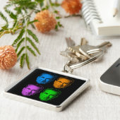 Richard Nixon in levendige kleuren Sleutelhanger (Zijkant)