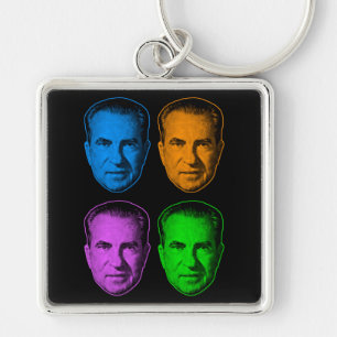 Richard Nixon in levendige kleuren Sleutelhanger