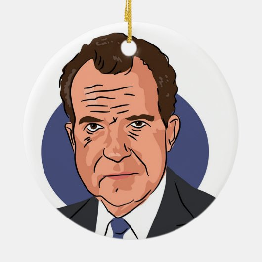 Richard Nixon Keramisch Ornament (Achterkant)