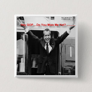 Richard Nixon "Mis je me al?" Grappige Cadeaus & T Vierkante Button 5,1 Cm