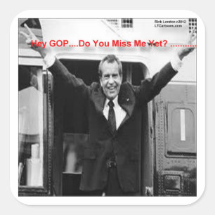 Richard Nixon "Mis je me al?" Grappige Cadeaus & T Vierkante Sticker
