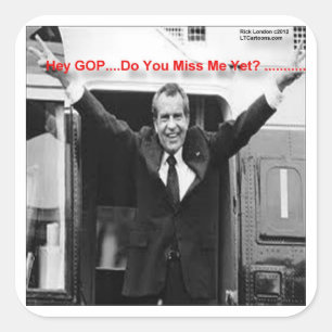 Richard Nixon "Mis je me al?" Grappige Cadeaus & T Vierkante Sticker