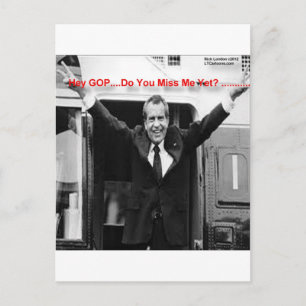 Richard Nixon "Miss Me Toch?" Funny Gifts & T - sh Briefkaart