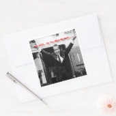 Richard Nixon "Miss Me Toch?" Funny Gifts & T - sh Vierkante Sticker (Envelop)