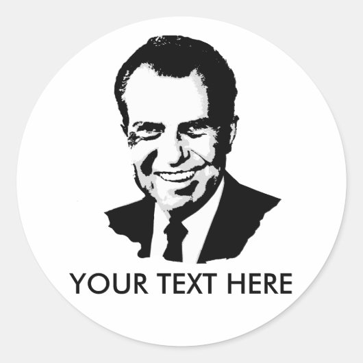 Richard Nixon Ronde Sticker (Voorkant)