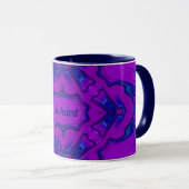 ~ RICHARD ~ Paars en Blue Fractal ~ Mok (Voorkant rechts)