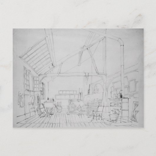 Richard Parkes Bonington's studio in Parijs Briefkaart (Voorkant)