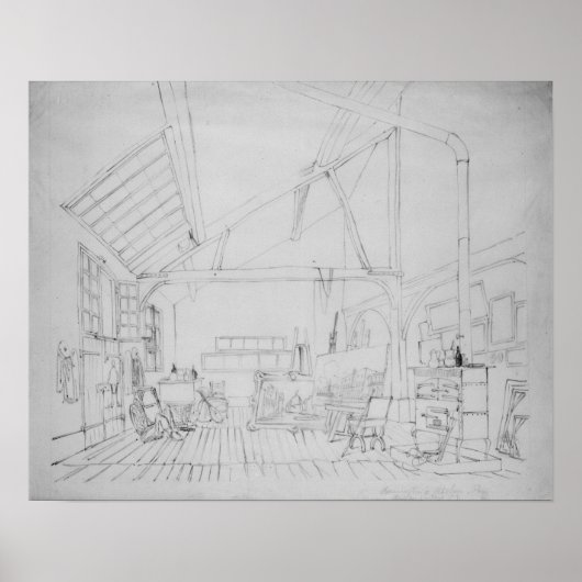Richard Parkes Bonington's studio in Parijs Poster (Voorkant)