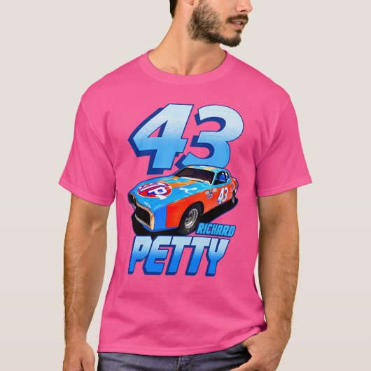 Richard Petty 43 Stp Legend 70S Retro T-shirt (Voorkant)