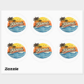 Richard Retro Zonsondergang Naam Ontwerp Ronde Sticker (Vel)