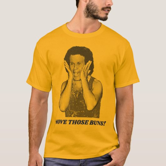 Richard Simmons - Move Those Buns Retro Fitness T-shirt (Voorkant)