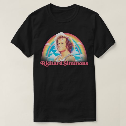 Richard Simmons Retro Esthetische Regenboog Fan Ar T-shirt (Design voorkant)