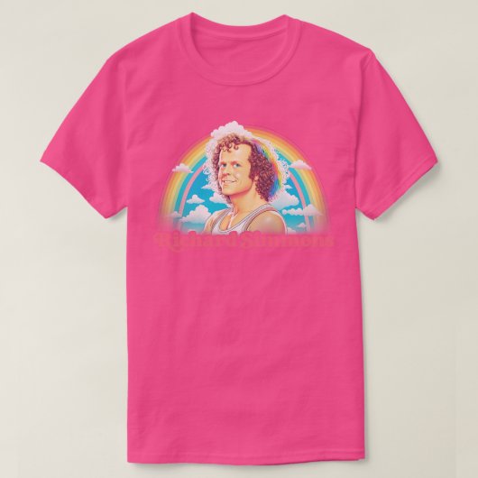 Richard Simmons Retro Esthetische Regenboog Fan Ar T-shirt (Design voorkant)